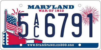 MD license plate 5AC6791