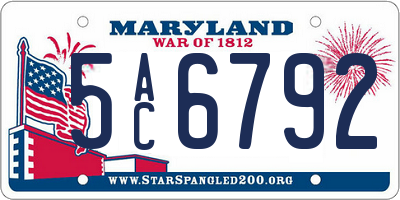 MD license plate 5AC6792