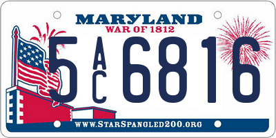 MD license plate 5AC6816