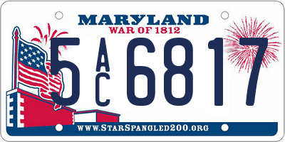 MD license plate 5AC6817