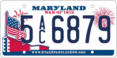 MD license plate 5AC6879