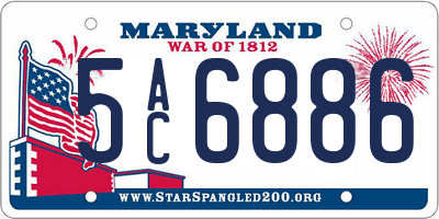 MD license plate 5AC6886