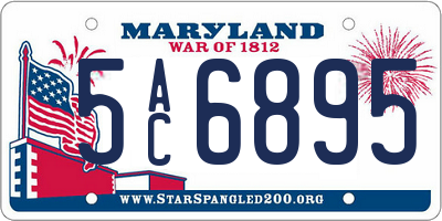 MD license plate 5AC6895