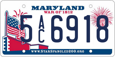 MD license plate 5AC6918