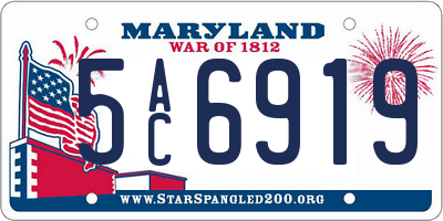 MD license plate 5AC6919