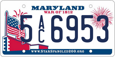 MD license plate 5AC6953