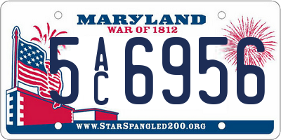 MD license plate 5AC6956