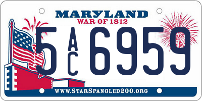 MD license plate 5AC6959