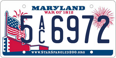 MD license plate 5AC6972