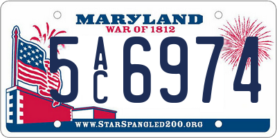 MD license plate 5AC6974