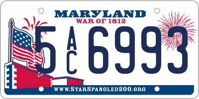 MD license plate 5AC6993