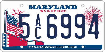 MD license plate 5AC6994