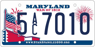 MD license plate 5AC7010