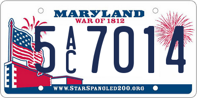 MD license plate 5AC7014