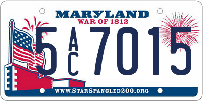 MD license plate 5AC7015