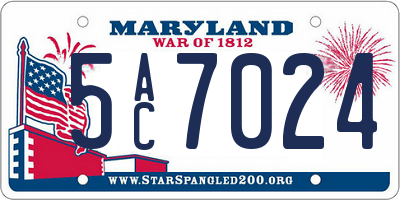 MD license plate 5AC7024