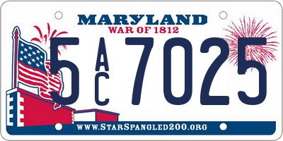 MD license plate 5AC7025