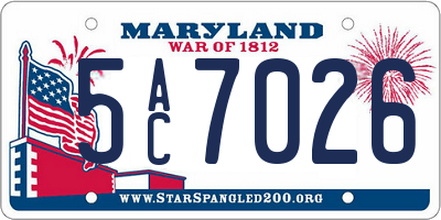 MD license plate 5AC7026