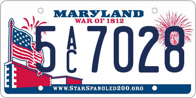MD license plate 5AC7028