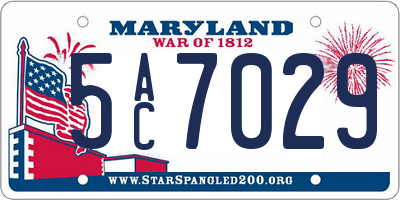 MD license plate 5AC7029
