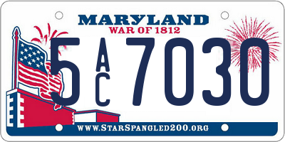 MD license plate 5AC7030
