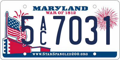 MD license plate 5AC7031