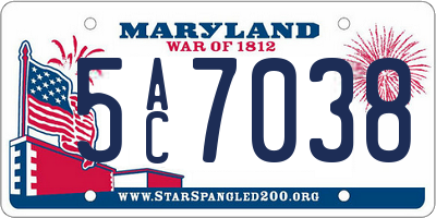 MD license plate 5AC7038