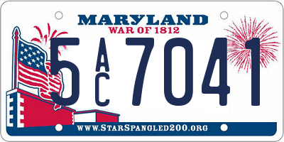 MD license plate 5AC7041
