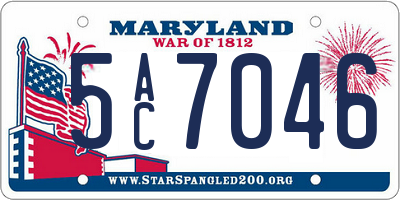 MD license plate 5AC7046