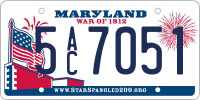 MD license plate 5AC7051