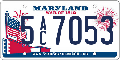 MD license plate 5AC7053