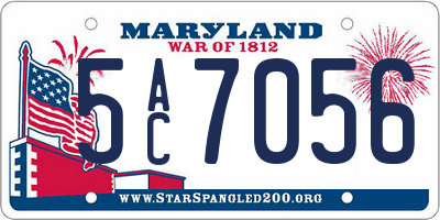 MD license plate 5AC7056