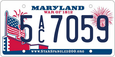 MD license plate 5AC7059