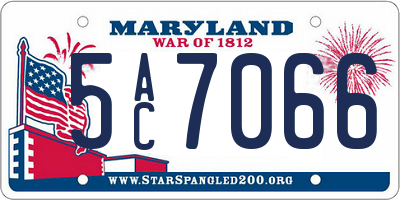 MD license plate 5AC7066