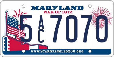 MD license plate 5AC7070