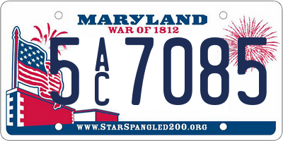 MD license plate 5AC7085