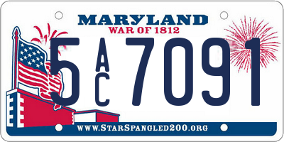MD license plate 5AC7091