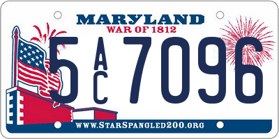MD license plate 5AC7096
