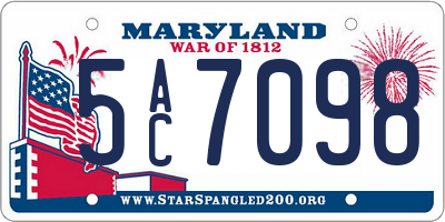 MD license plate 5AC7098