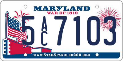 MD license plate 5AC7103
