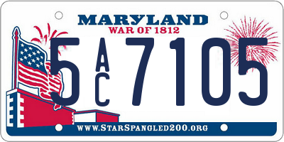 MD license plate 5AC7105