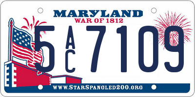MD license plate 5AC7109