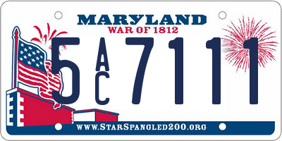MD license plate 5AC7111