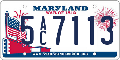 MD license plate 5AC7113