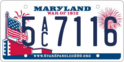 MD license plate 5AC7116