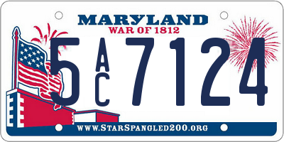 MD license plate 5AC7124