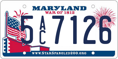MD license plate 5AC7126
