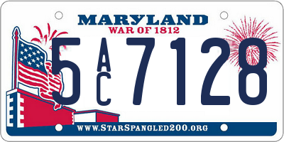 MD license plate 5AC7128