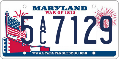 MD license plate 5AC7129