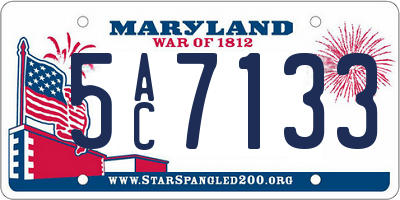 MD license plate 5AC7133